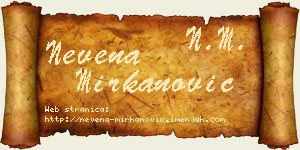 Nevena Mirkanović vizit kartica